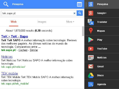 Todos os serviços da Google à distância de um clique com o Black Menu