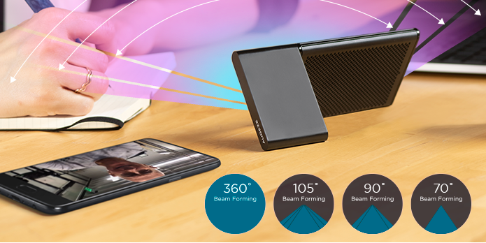 Audeze revela coluna portátil para videoconferências do tamanho de um smartphone