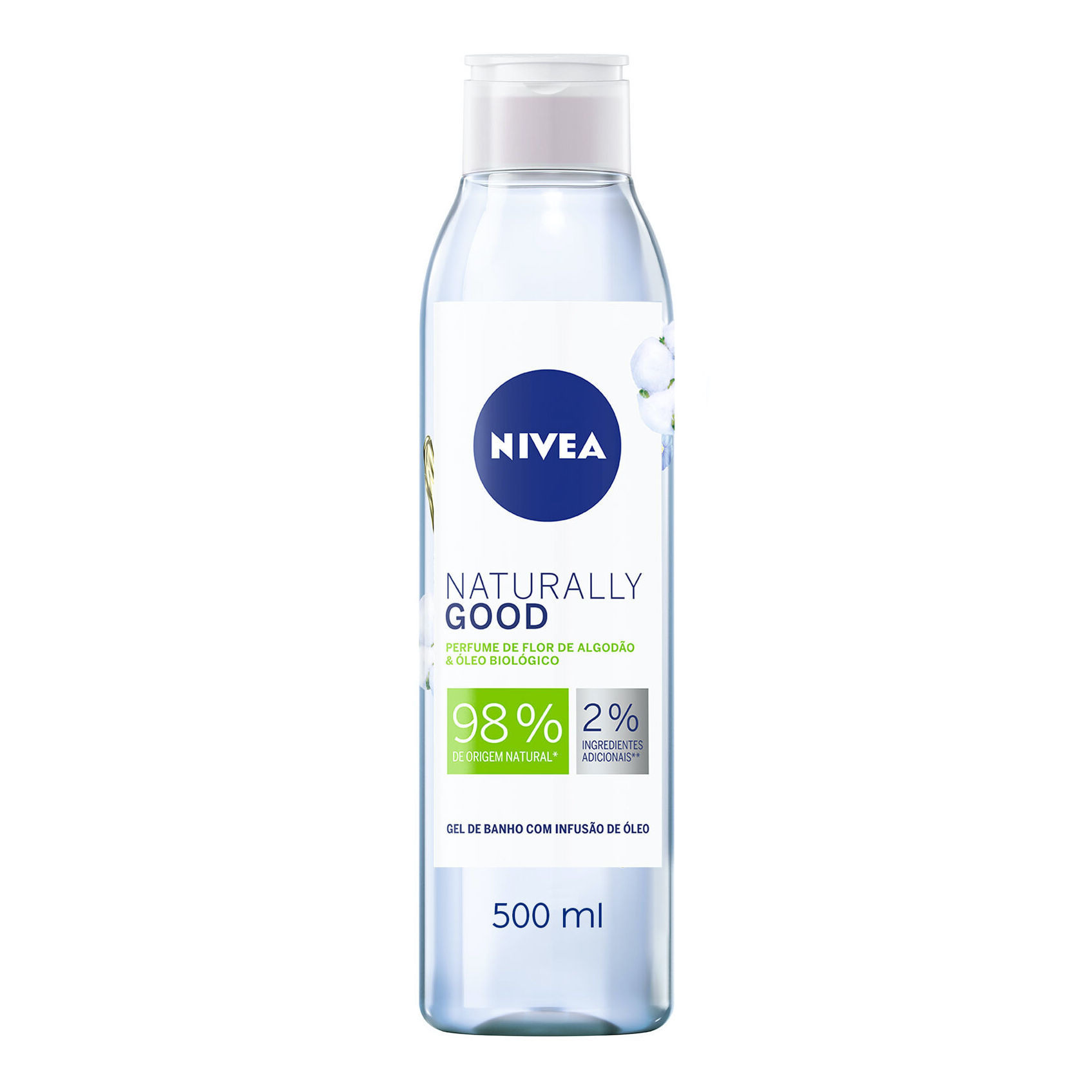 Nivea, Naturally Good Gel de Banho com Infusão de Óleo Flor De Algodão & Óleo Biológico