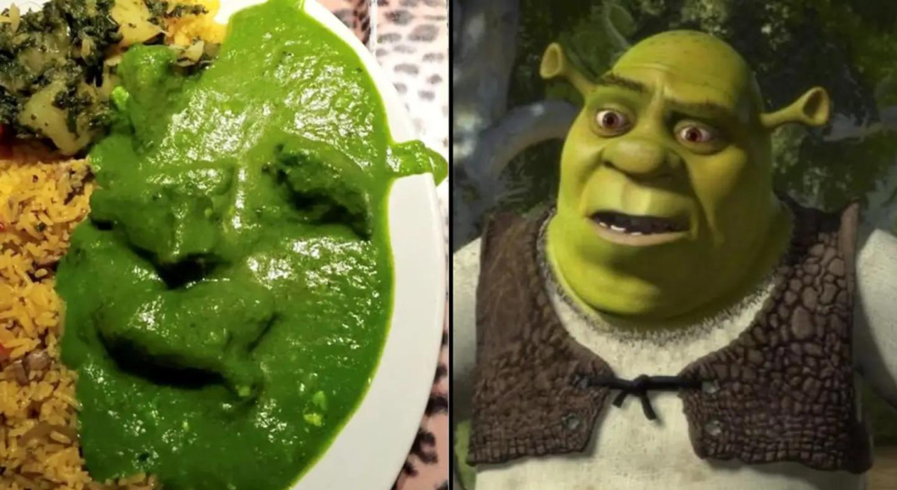 Uma mulher viu a imagem da rainha Isabel II nas nuvens. Esta viu Shrek num caril verde (e estamos solidários com ela)