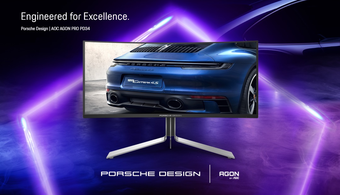 AOC AGON PRO PD34: um monitor de gaming tipo grade do radiador de um Porsche 911