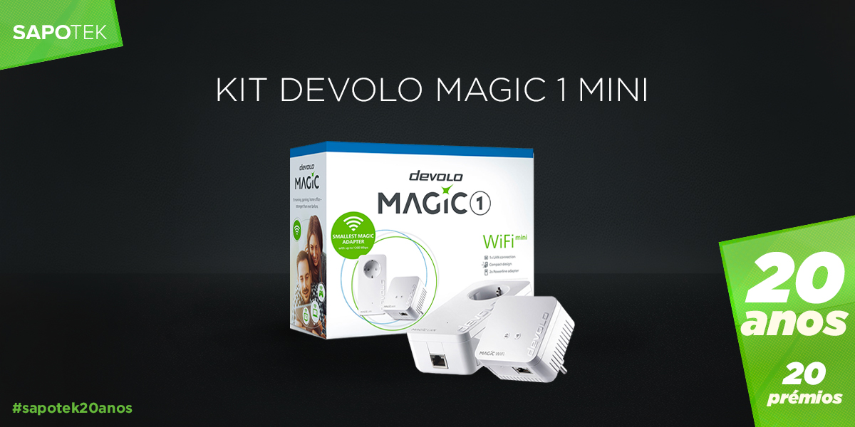 Passatempo SAPO TeK 20 anos 20 prémios: ganhe um kit Devolo Magic 1 Mini