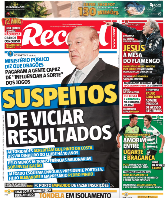 Folha limpa é urgente com Champions à vista - FC Porto - Jornal Record