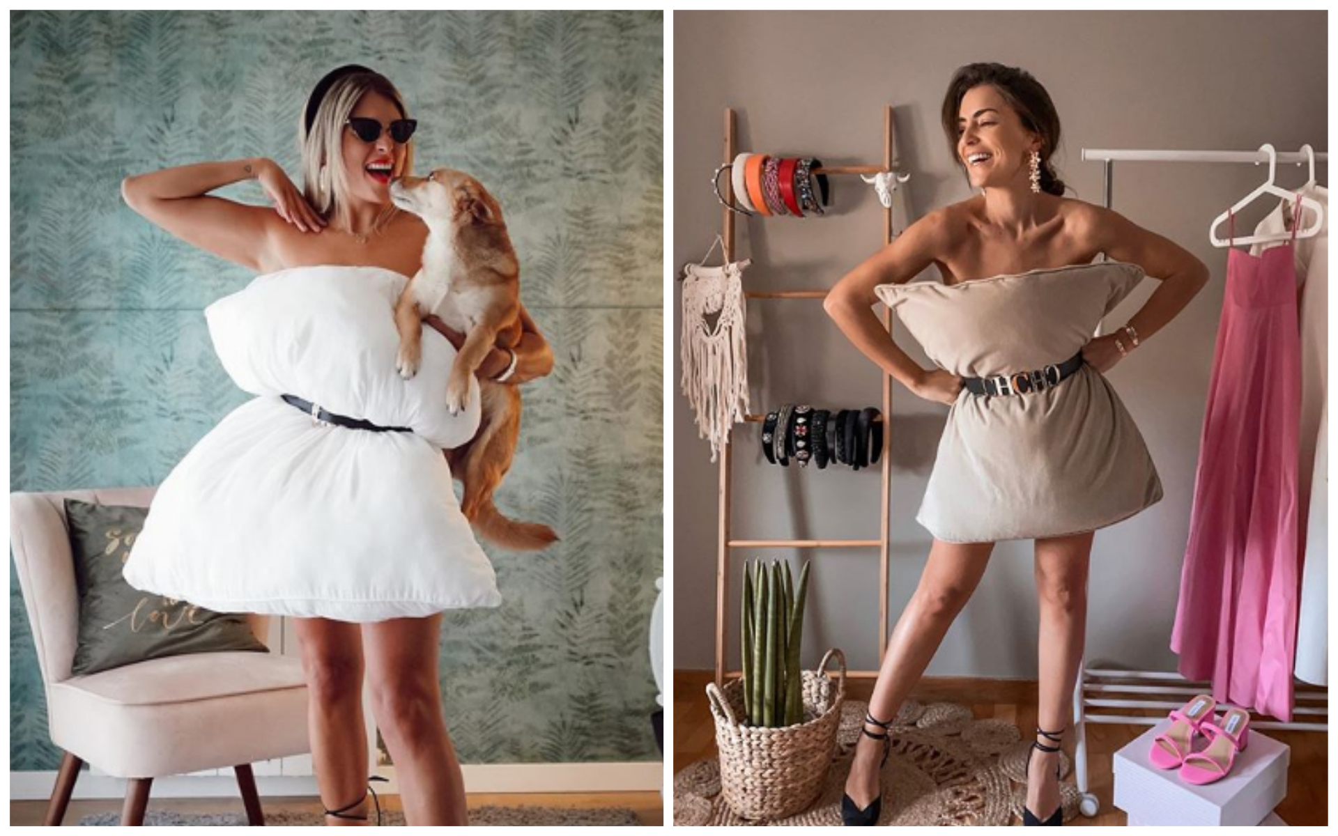 #pillowchallenge. Veja as fotos de 13 influenciadoras vestidas apenas com uma almofada no novo desafio do Instagram