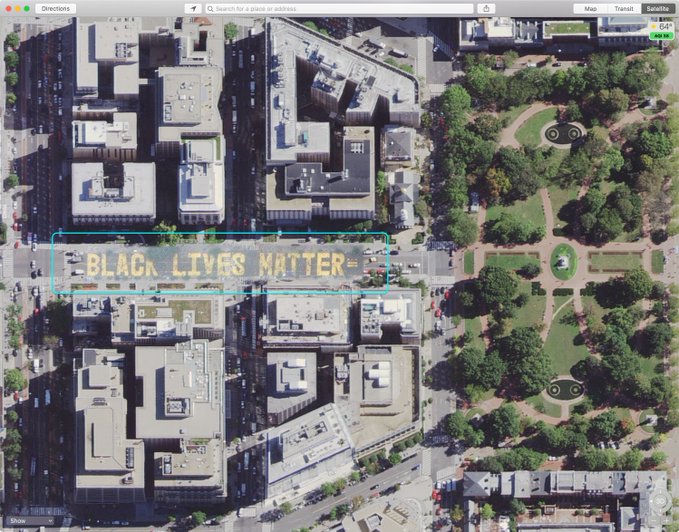 O mural “Black Lives Matter” já aparece nos mapas da Apple