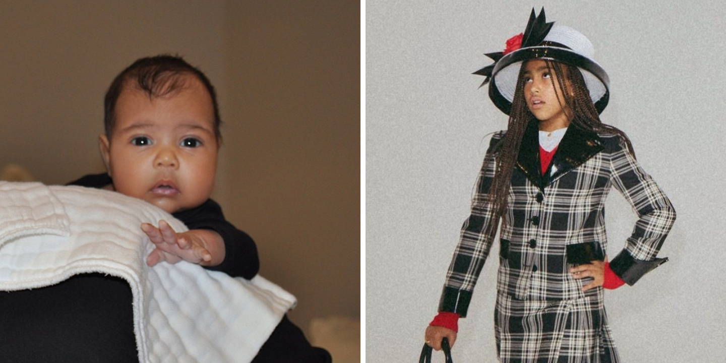 Filha de Kim Kardashian já tem 10 anos e até dá entrevistas. Veja 26 fotos da evolução de North West