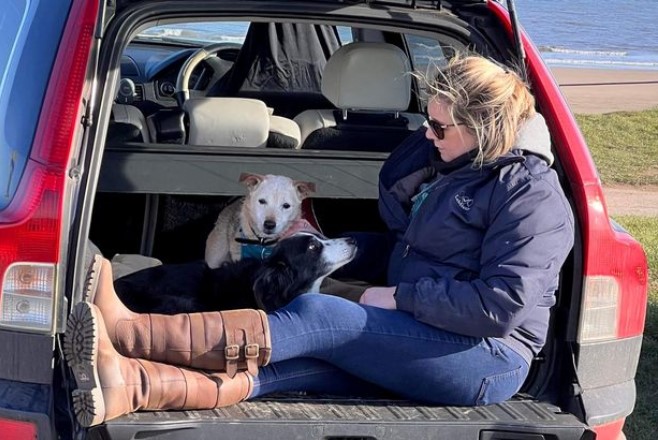 Dona de cadela com cancro é surpreendida por grupo de anónimos no último passeio do animal