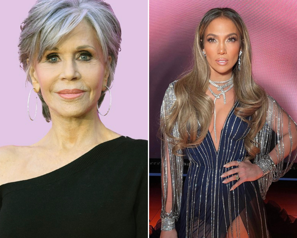 Jane Fonda diz que JLo lhe abriu a sobrancelha com um estalo e nunca pediu desculpa. A cantora afirma o contrário