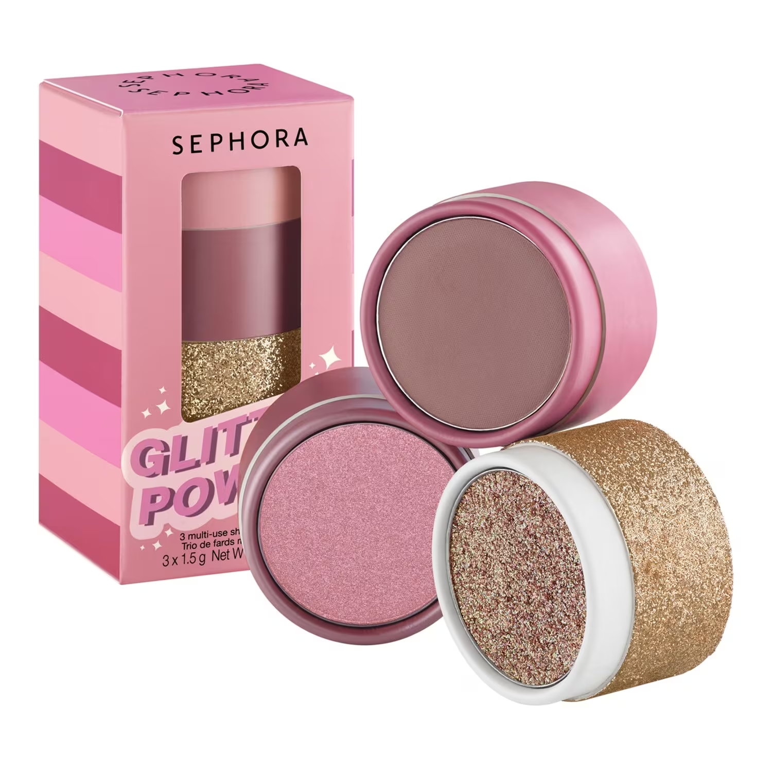 Sephora Collection, Glitter Power Trio Sombras Multi-Uso, no tom 23-A