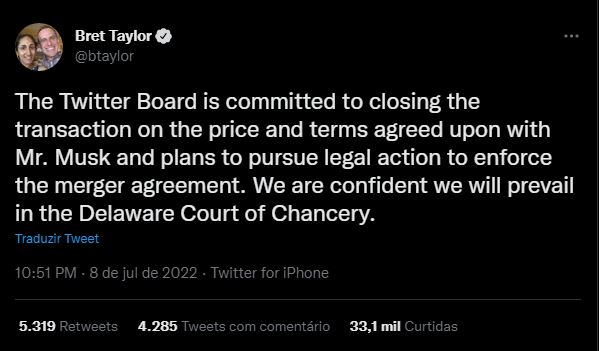 Como vai acabar? Twitter leva Elon Musk a tribunal para obrigar a compra