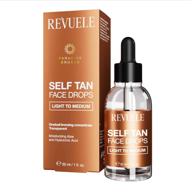 Revuele, Self Tan Face Drops, Gotas Autobronzeadoras para Rosto – Wells
