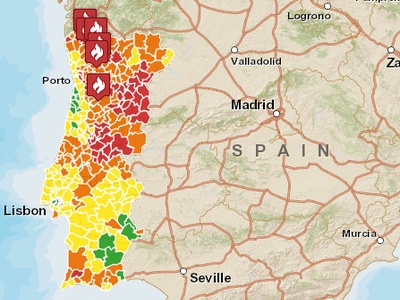 Aplicação localiza incêndios no mapa do país