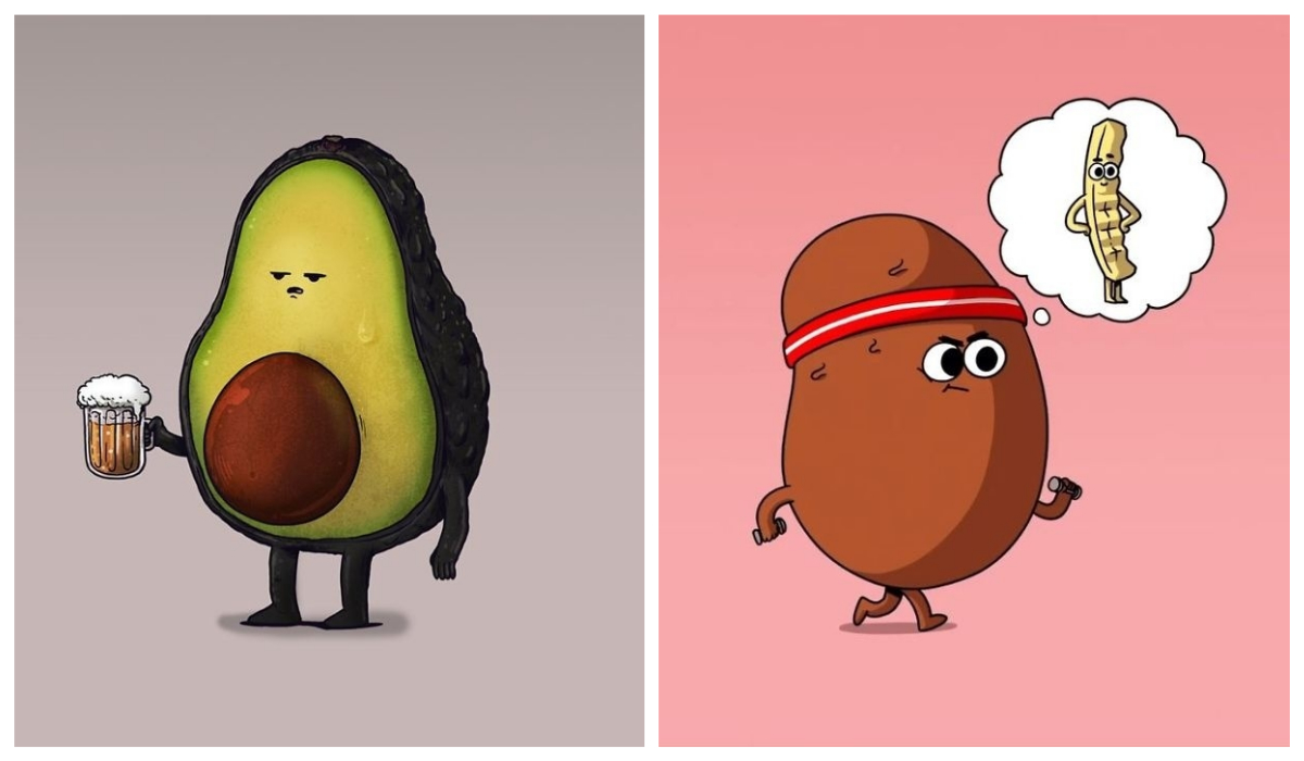 30 imagens de frutas e vegetais transformados em humanos