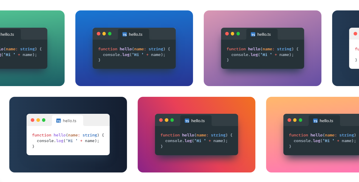 Dê um novo aspecto aos blocos de código que partilha online com a snappify