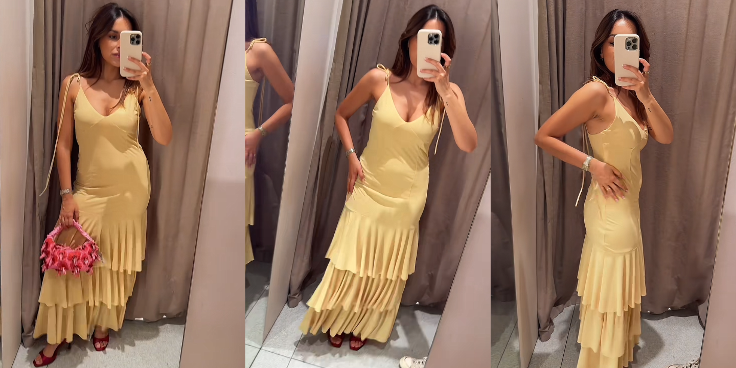 Somos fãs deste vestido de Adri da Silva. Tem uma cor tendência e não chega aos 36€