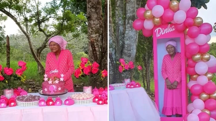 Mulher celebra 107 anos com festa inspirada na Barbie – e é a coisa mais fofa de sempre