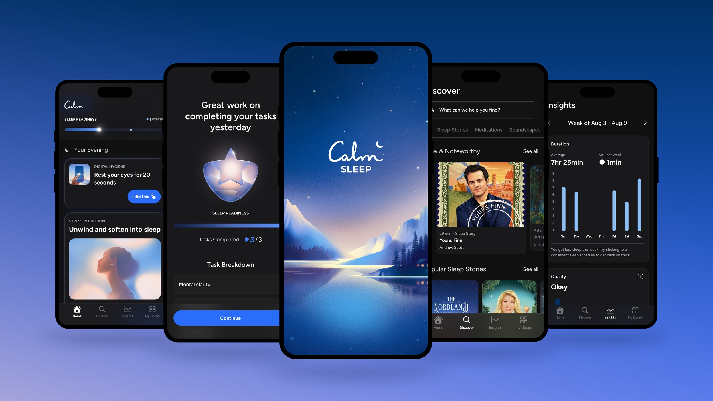 Calm Sleep combina música relaxante, histórias e rotinas para noites mais tranquilas