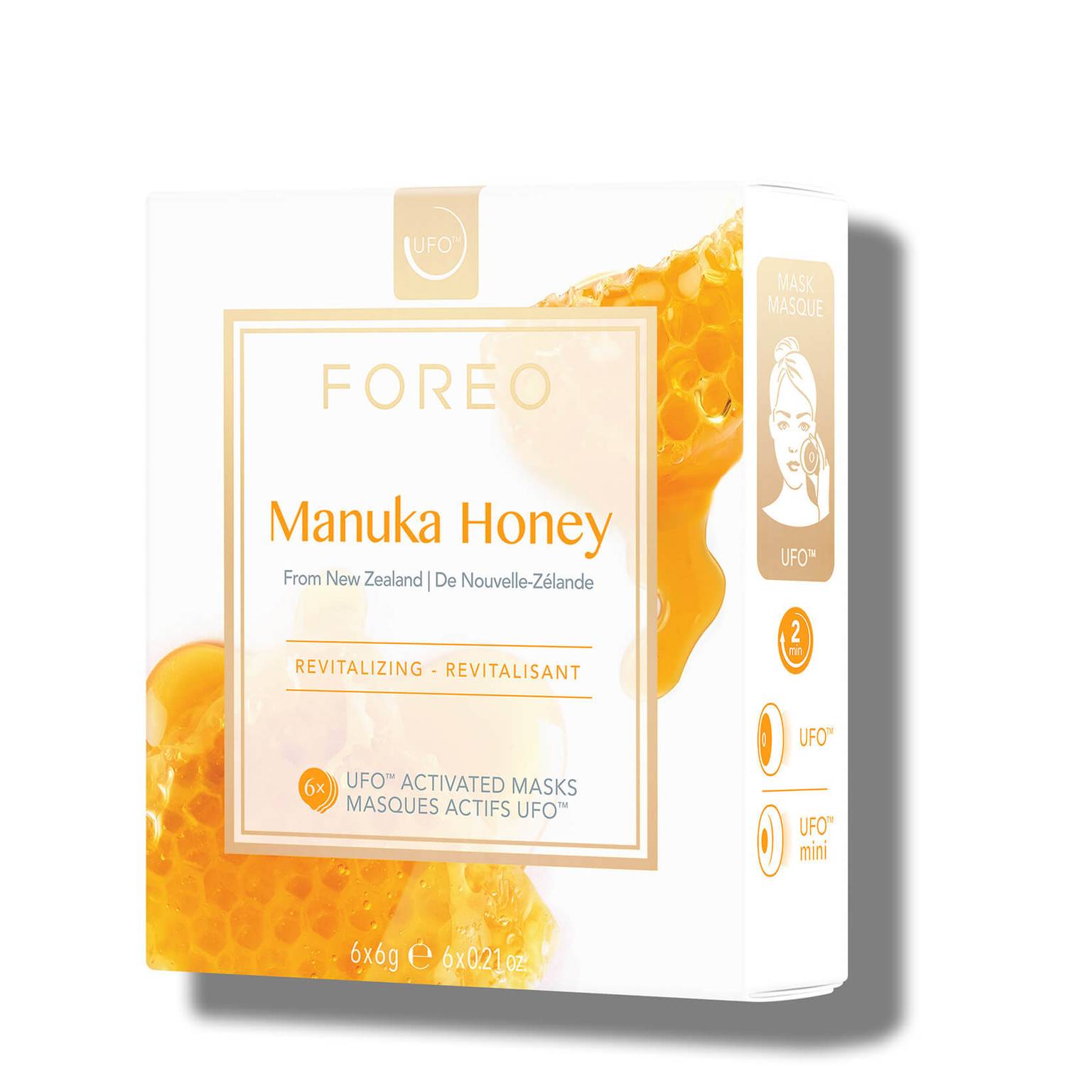 Foreo, Manuka Honey Máscara de Tecido (Pack de 6)