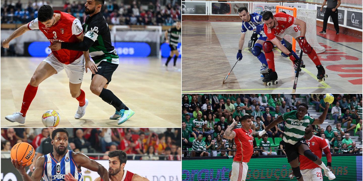 Jogos grandes no andebol, futsal, basket e hóquei: Não há I Liga de futebol, mas há um 'sábado gordo' noutras modalidades