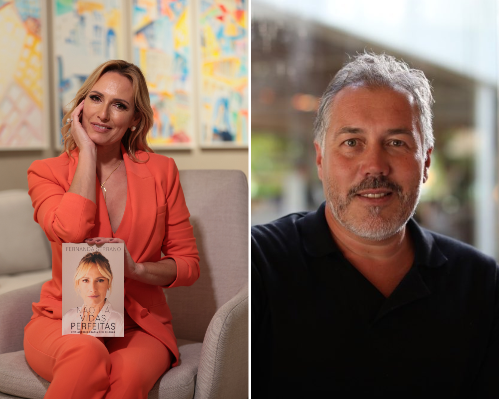 Fernanda Serrano e Pedro Miguel Ramos juntos na apresentação do livro da atriz. “Existe uma amizade entre nós”