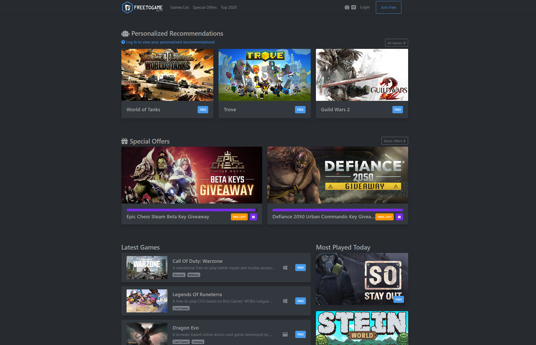 FreeToGame é uma espécie de Steam mas só para jogos free-to-play - Site do  dia - SAPO Tek