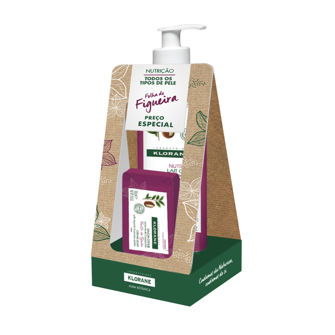 Klorane, Corpo Leite Hidratante Folha de Figueira + Sabonete Cremoso Nutritivo