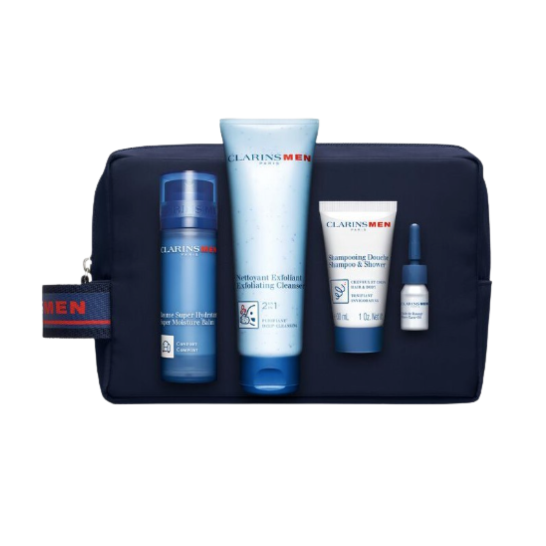 Clarins, Coffret Bálsamo Hidratante + Gel Espuma Limpeza + Shampoo