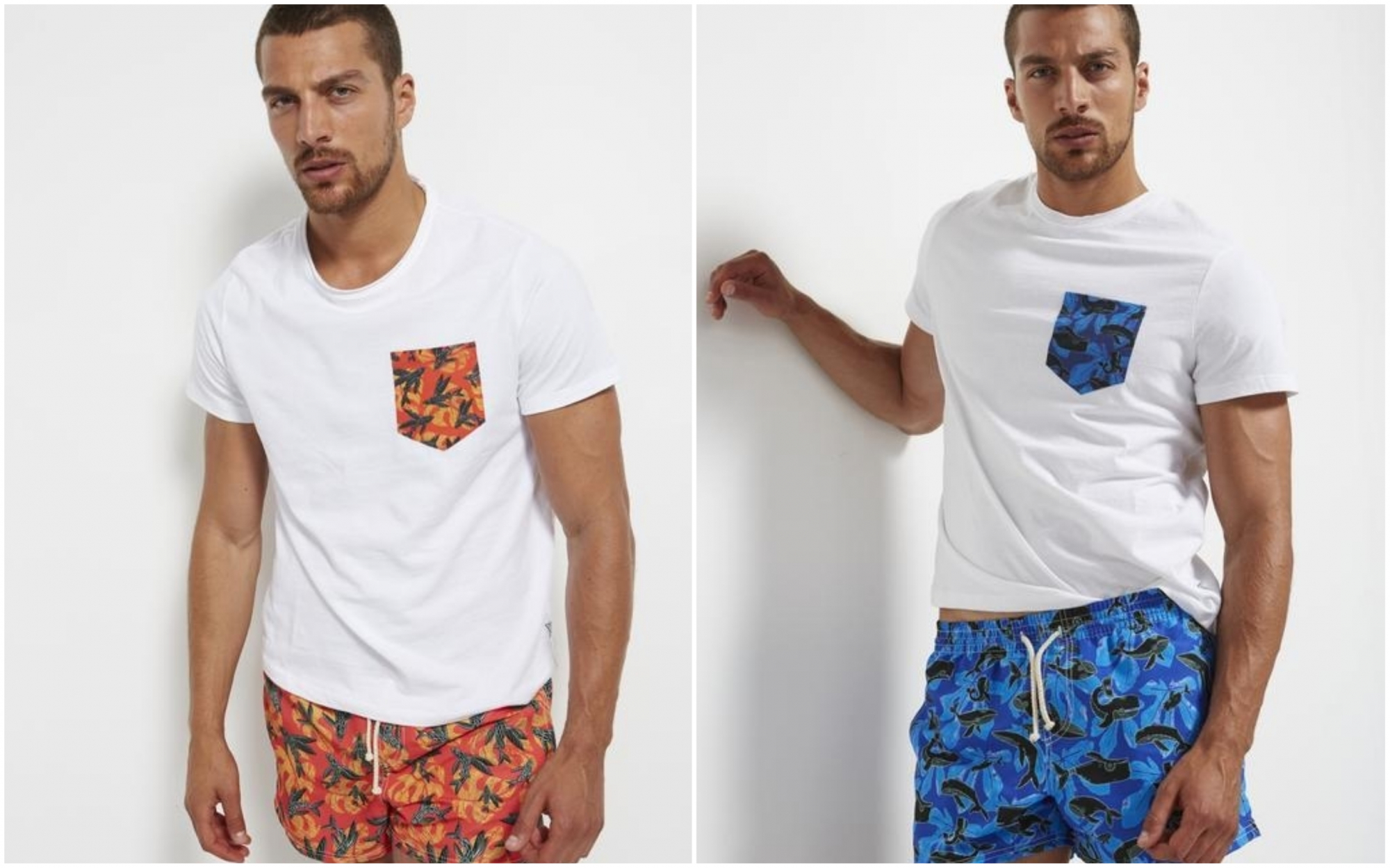 A nova roupa de banho masculina da Guess é feita a partir de plástico retirado dos oceanos