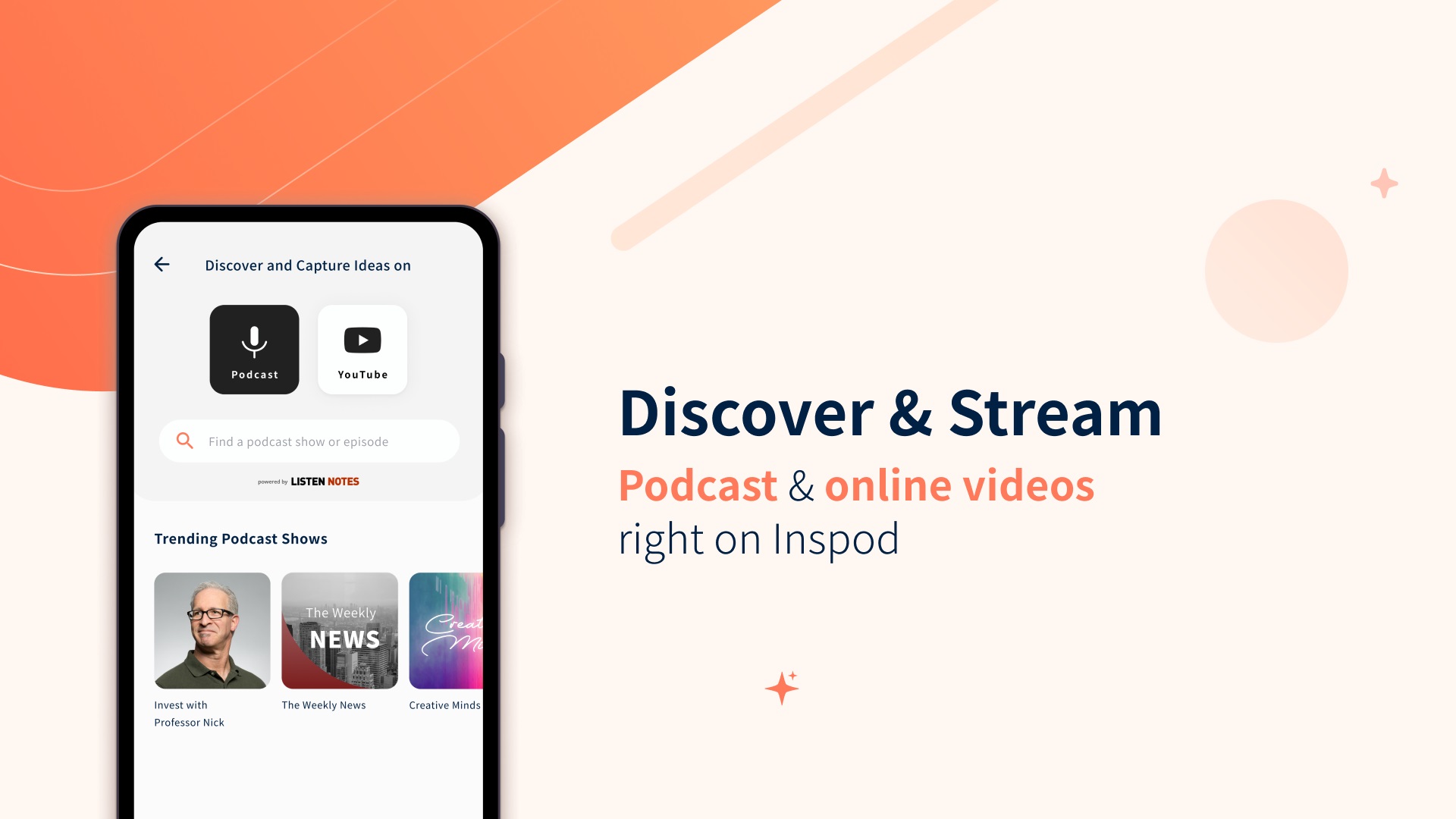 Tome nota de todos os momentos interessantes em podcasts e vídeos do YouTube com a Inspod