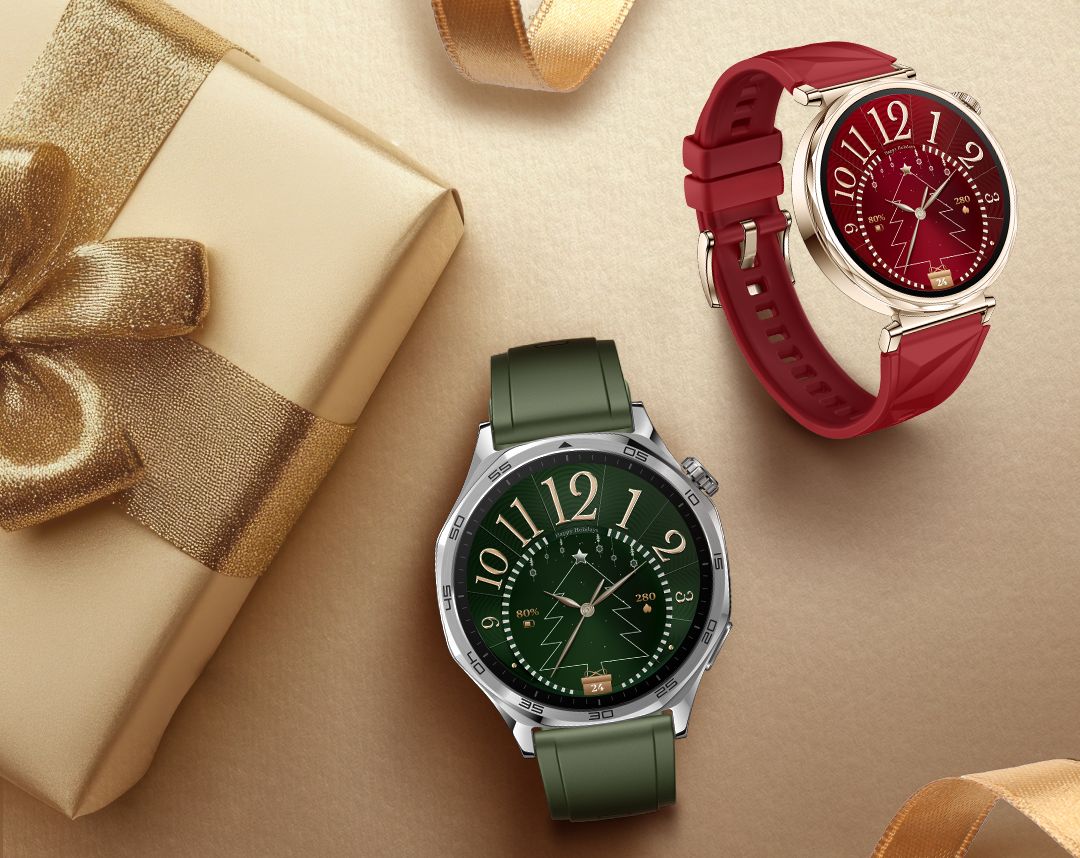 Verde e vermelho de Natal (ou de Sporting e Benfica) dão toque festivo ao Huawei Watch GT 5
