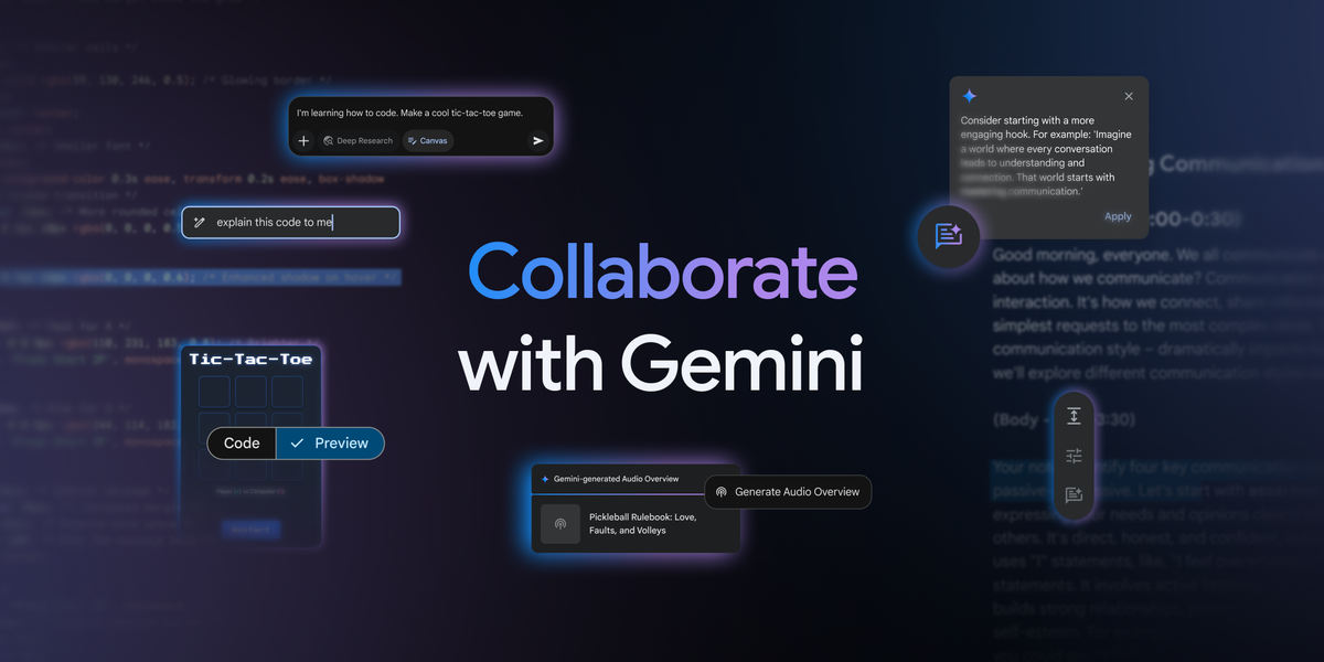 Google transforma Gemini num verdadeiro companheiro de trabalho inteligente com o Canvas