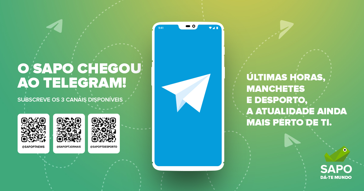 SAPO chega ao Telegram com novos canais dedicados a notícias de última hora, desporto e jornais