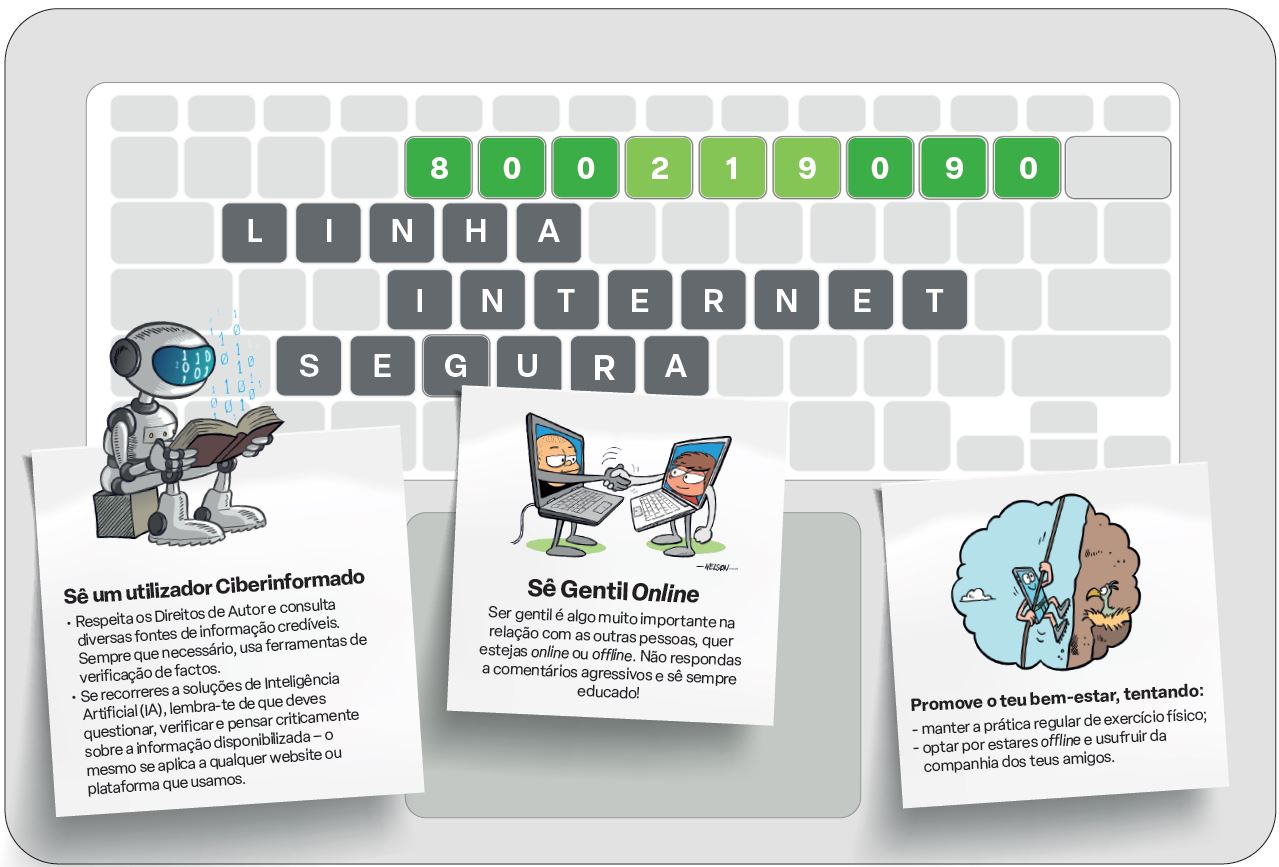 Usar a Internet de forma segura e saudável com recomendações para a Escola Digital