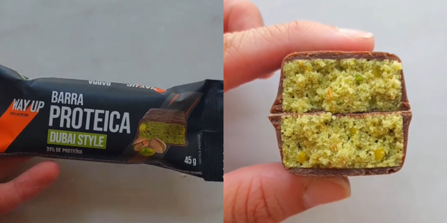 Coma chocolate do Dubai sem culpa. Já há barritas proteicas com este sabor – e têm menos de 200 calorias