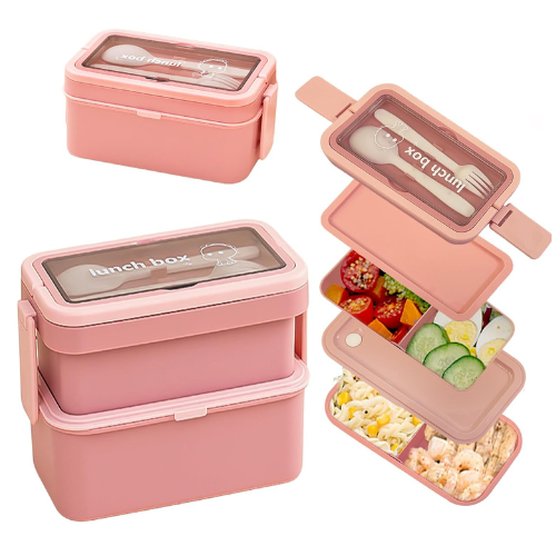 Echehi, Lancheira com Dois Compartimentos e Talheres (950 + 550ml)