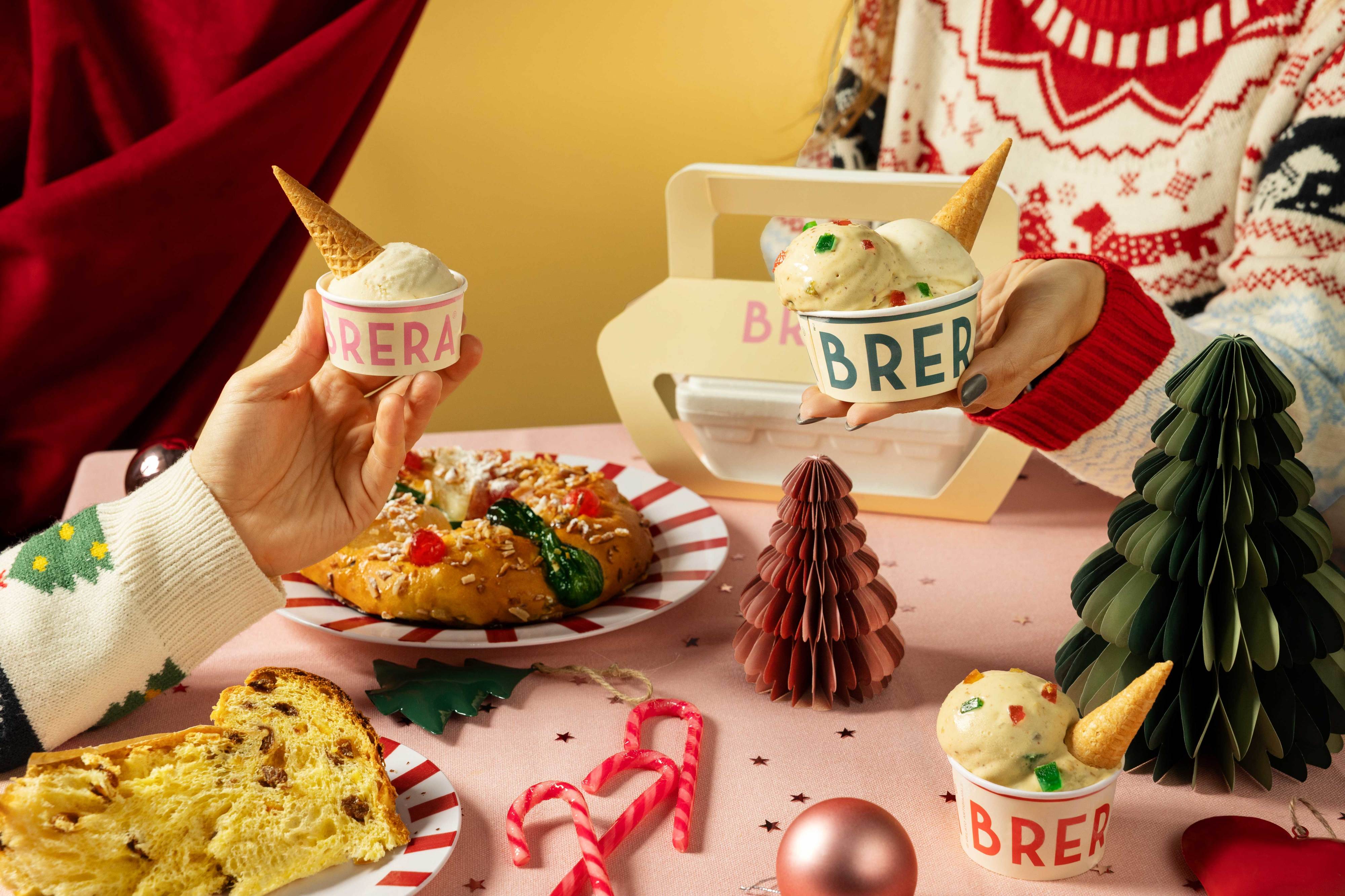 Brera. Esta gelataria instagramável tem sabores de Natal inspirados no bolo-rei e no panetone