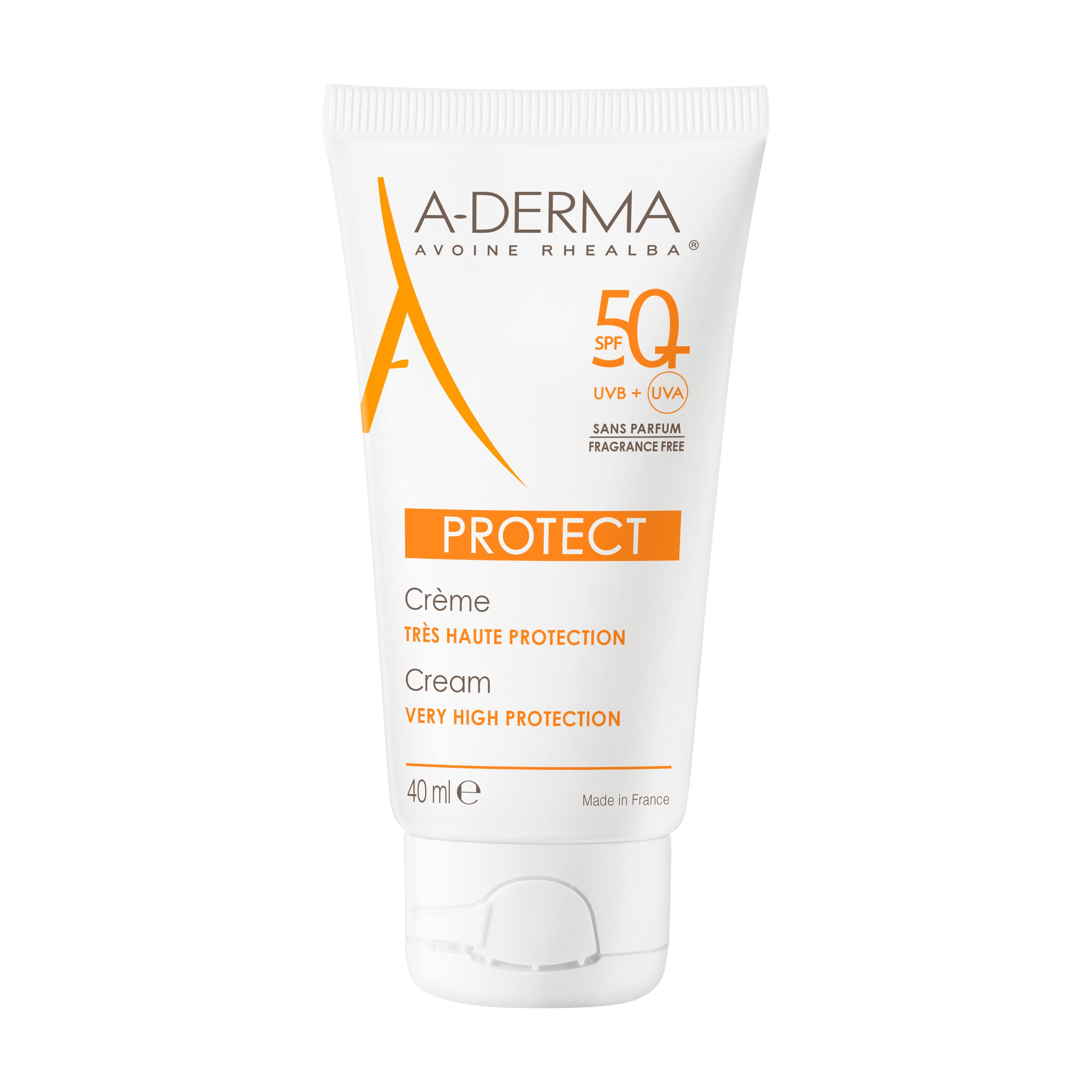 A-Derma, Protect Creme Solar de Rosto Sem Perfume SPF 50+