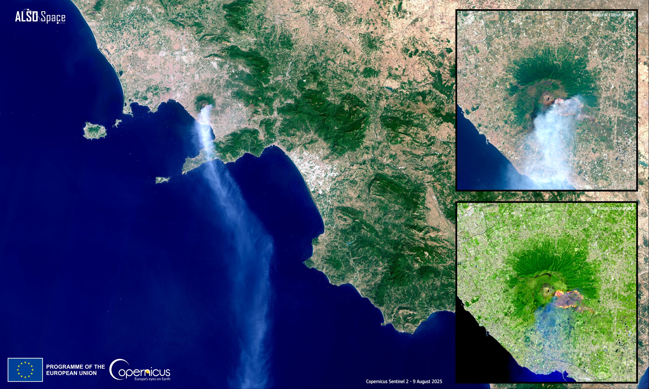 De França ao Monte Vesúvio: Imagens de satélite mostram a dimensão dos incêndios na Europa