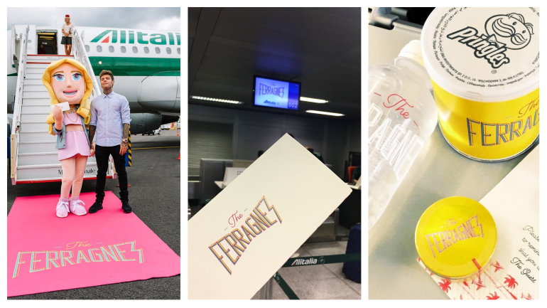 Casamento de Chiara Ferragni. O avião e brindes personalizados para os convidados