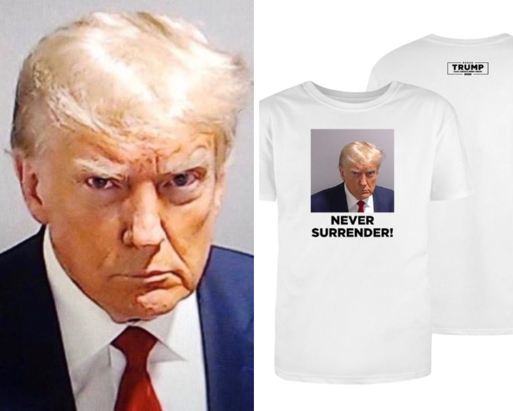 Depois de 20 minutos detido, Donald Trump vende t-shirts com foto na prisão por 31,50€