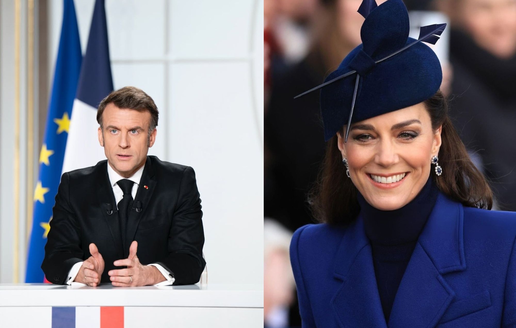 Macron pisca o olho a Kate Middleton durante banquete real. Veja o momento (que já está viral)