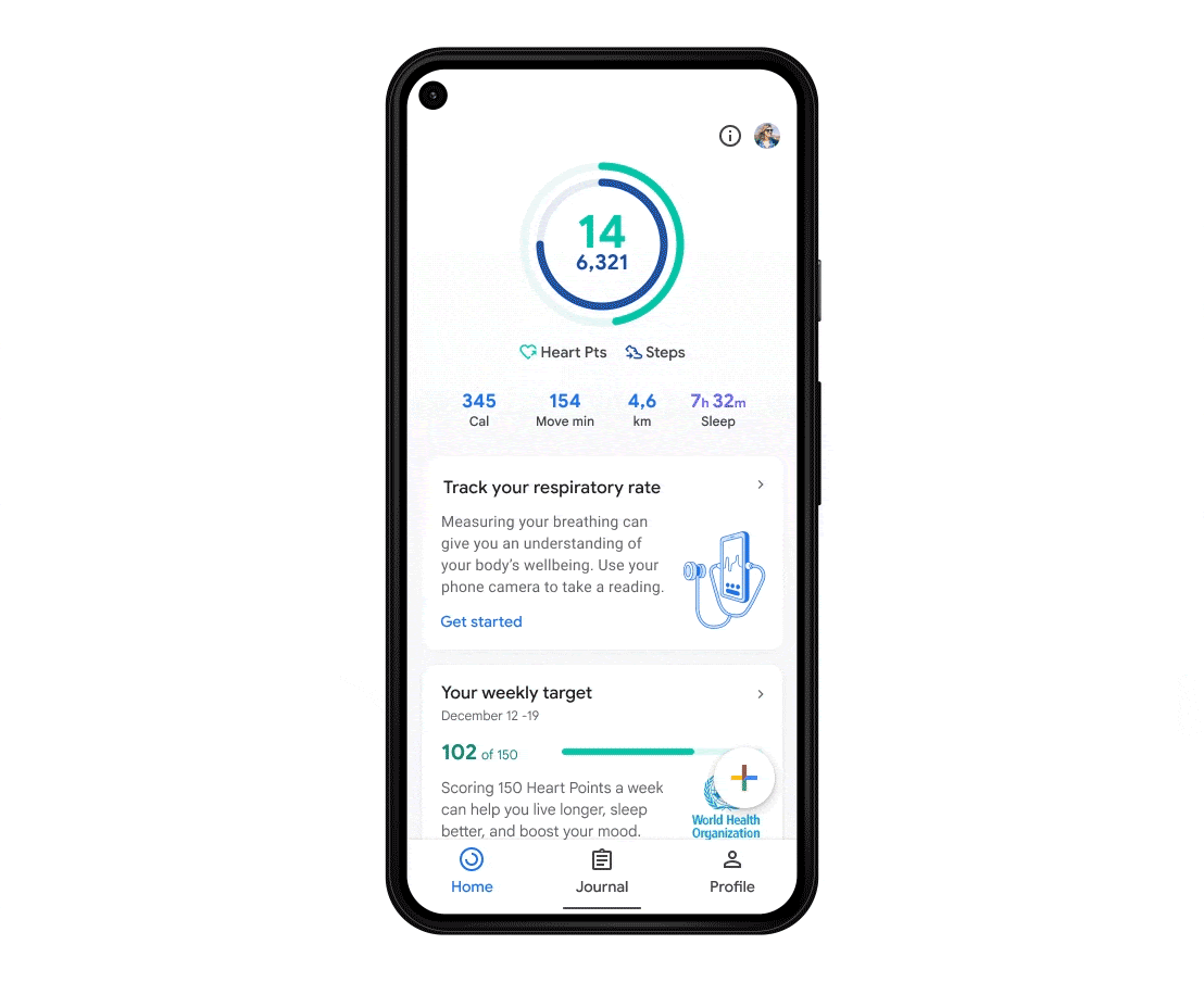 TeK Google Fit - frequência respiratória TeK Google Fit - frequência respiratória