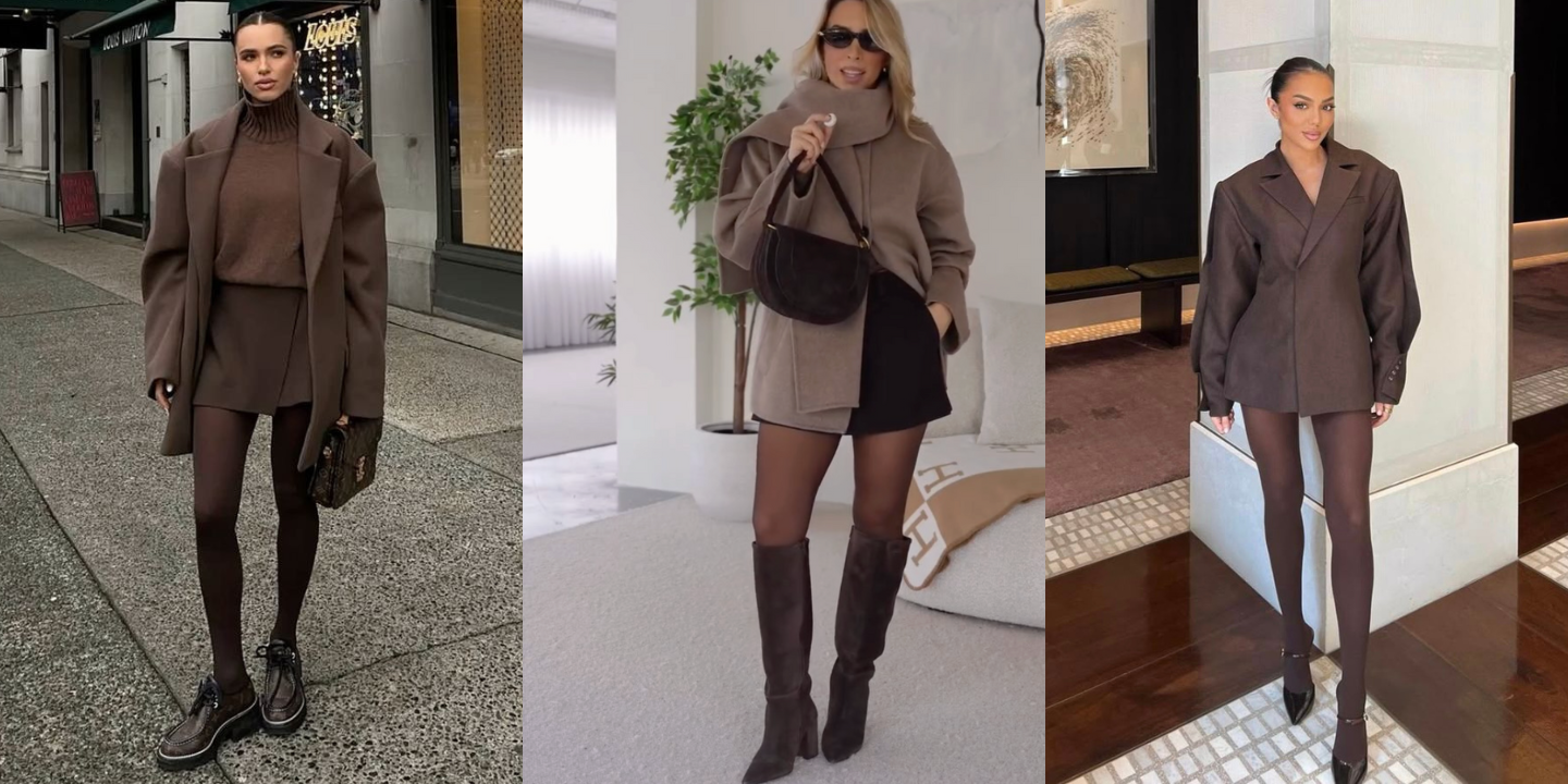 Collants castanhos são mais elegantes (e Helena Coelho prova-o). Inspire-se nestes looks para o outono