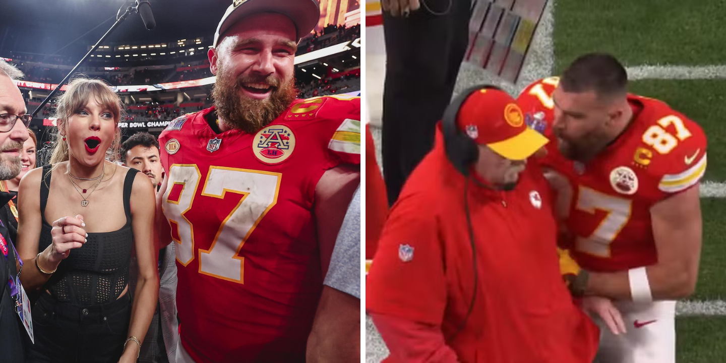 Da fúria à vitória. Travis Kelce vence Super Bowl e celebra em campo com Taylor Swift (FOTOS)