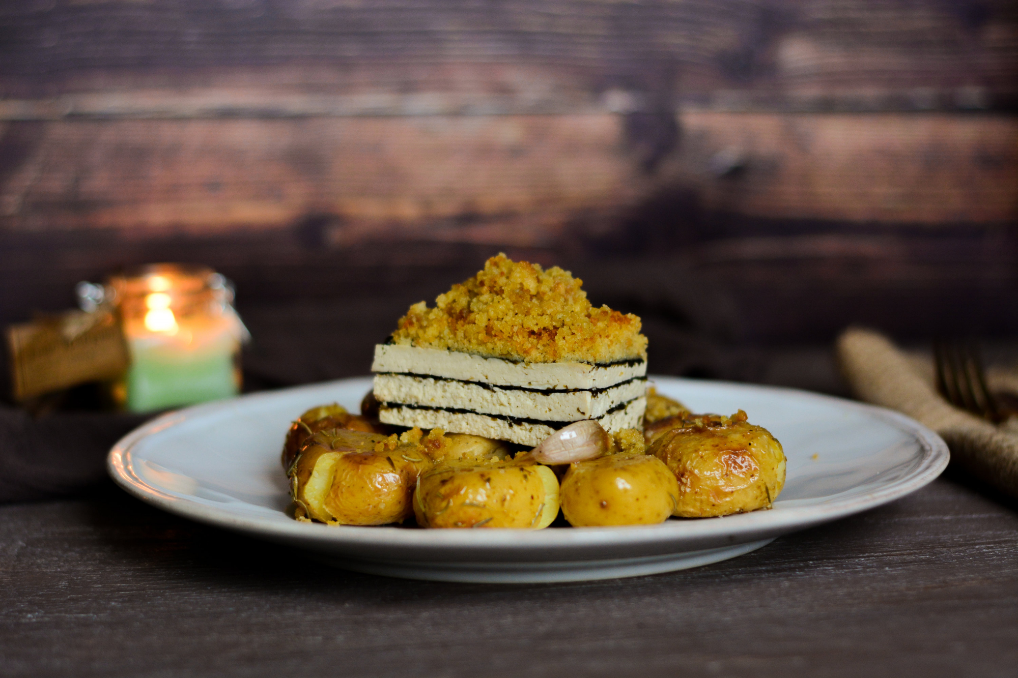 Tofu à lagareiro, empadão de lentilhas e arroz doce sem ovos. Assim é uma ceia de Natal vegana