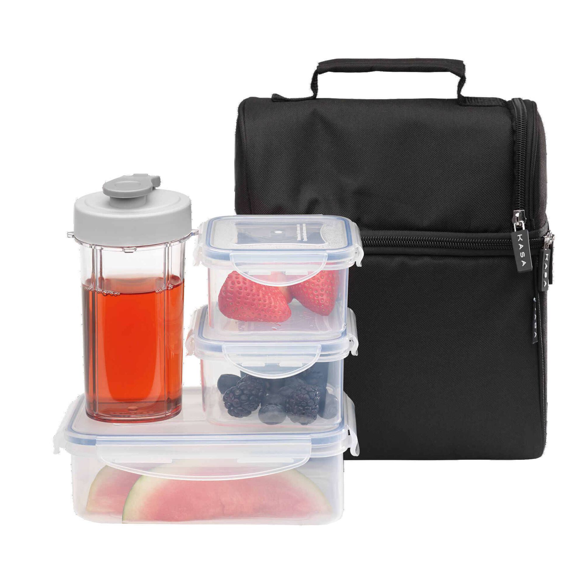 Kasa, 4 My Lunch Conjunto Saco Térmico Alças com 3 Caixas e 1 Garrafa