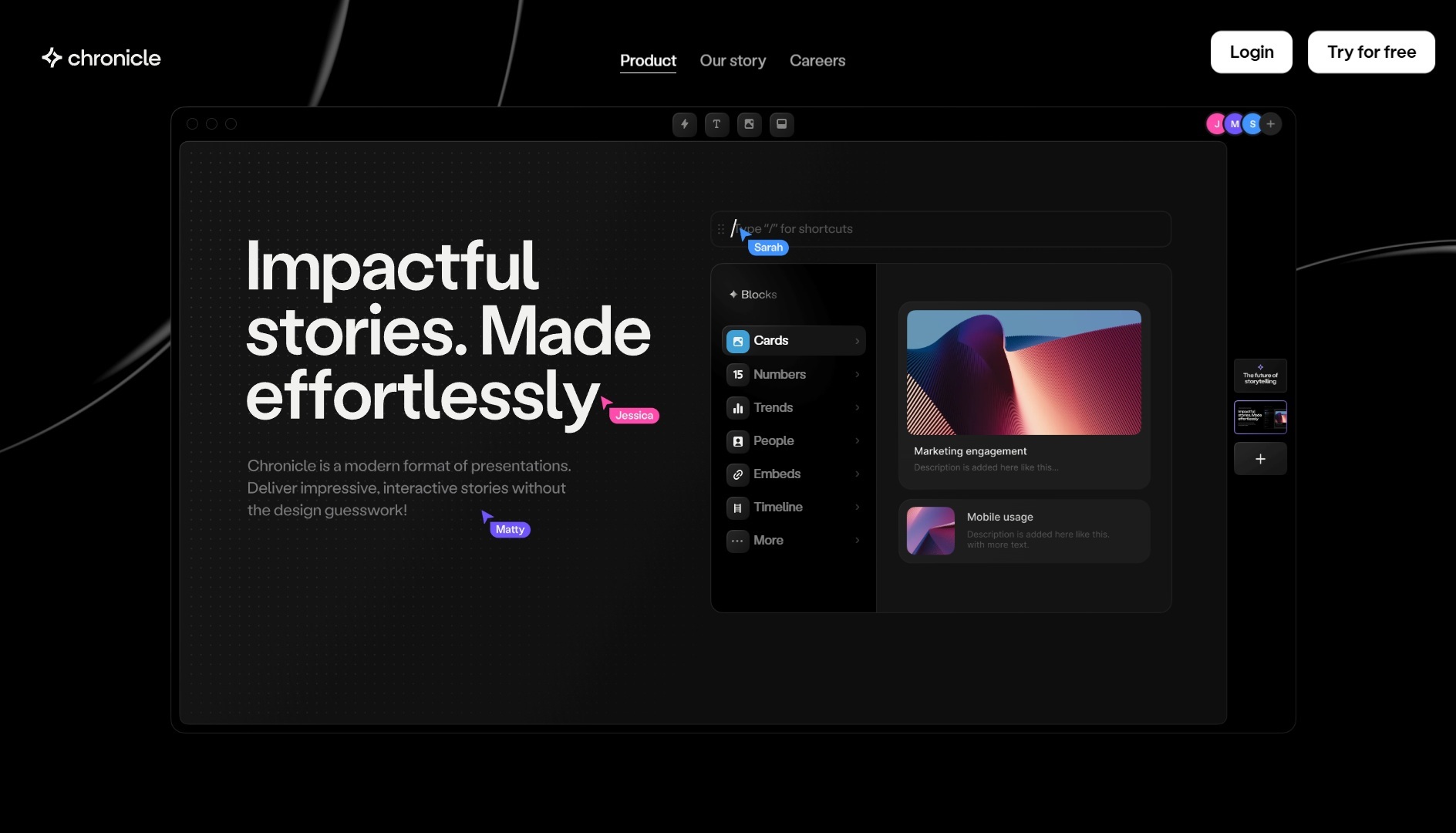 Chronicle troca os slides por widgets para criar apresentações mais apelativas
