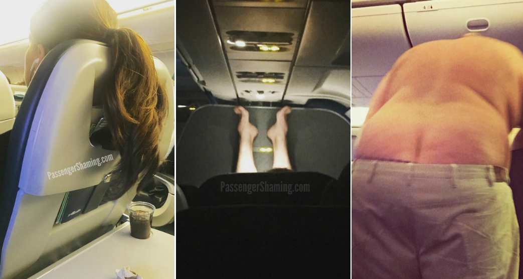 Fotos incríveis (e chocantes) dos piores passageiros de sempre