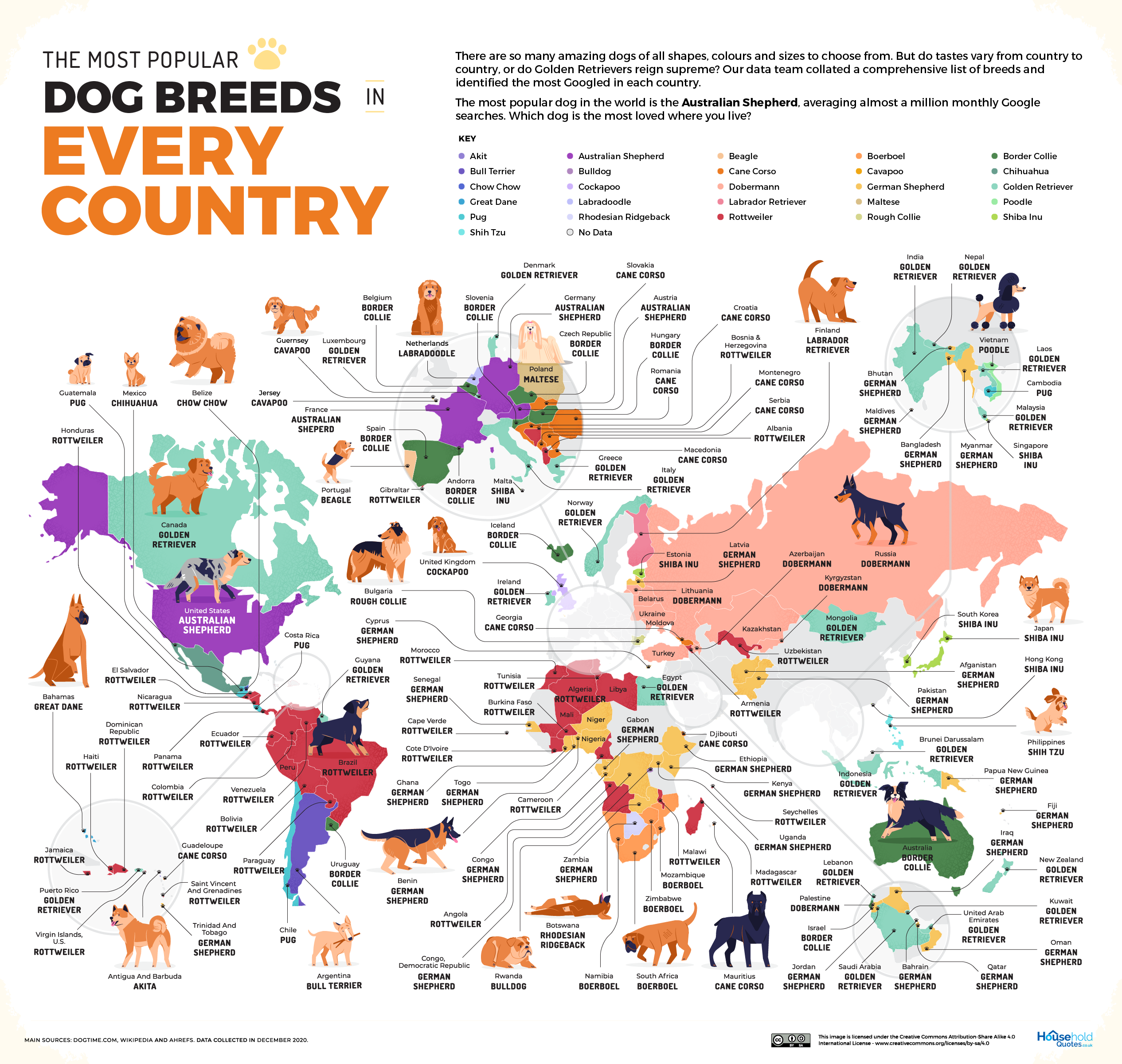 Mapa revela os nomes mais populares em todo o Mundo