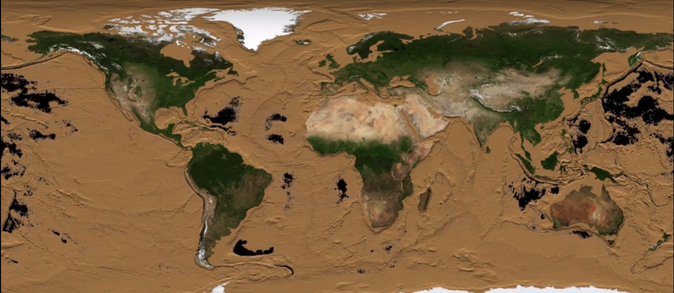 Cientista mostra como seria a Terra se não houvesse oceanos